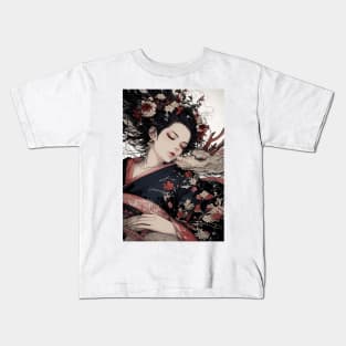 Geisha and Dragon 7906 Kids T-Shirt